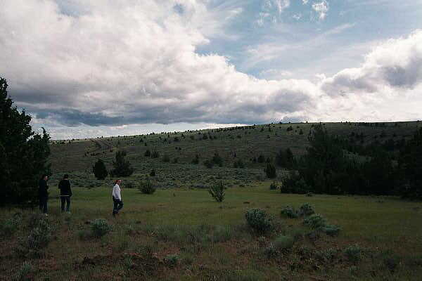 Hiking cross-country (the confluence is on the slope near the exact center of the picture)