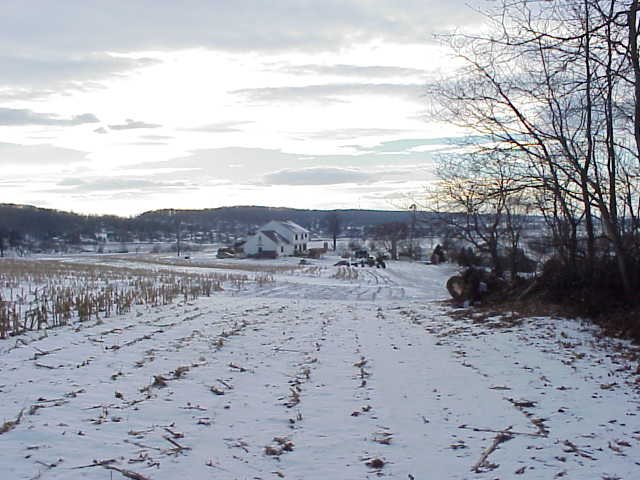 Looking southwest, at the house