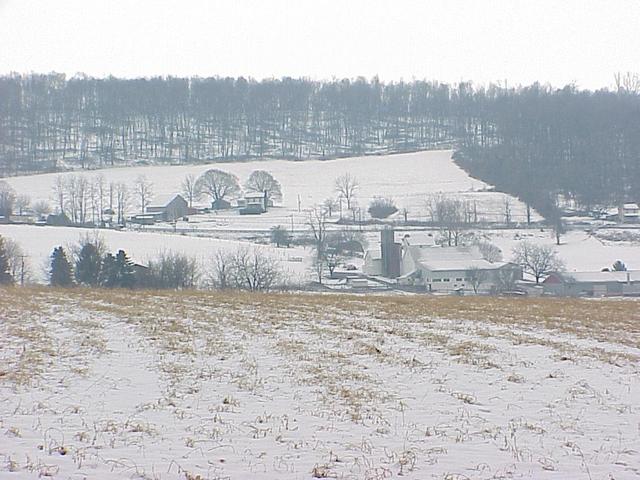 View to the south from the confluence, looking at US 30.