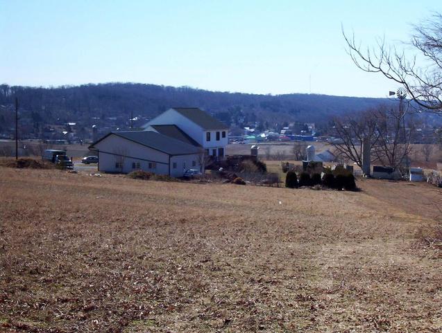 View west back toward the house.
