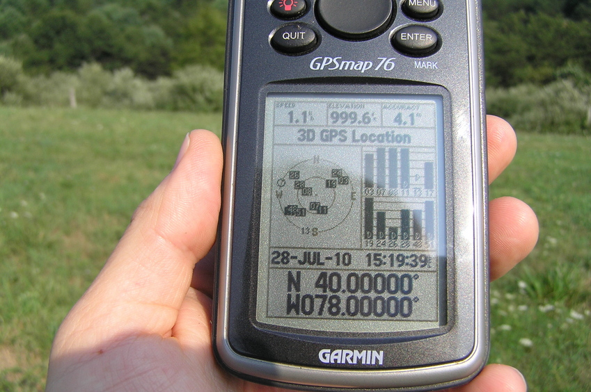 Victory Secured:  GPS reading at the confluence of 40 North 78 West.