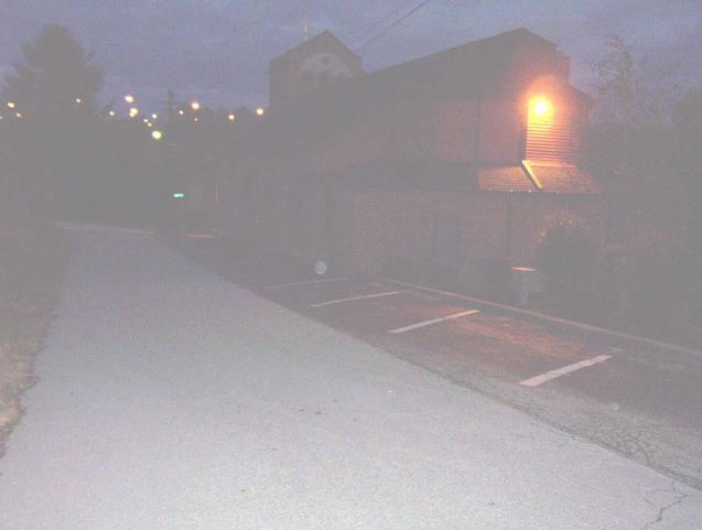 Looking east toward the church.