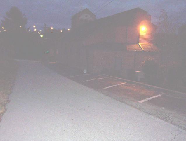 Looking east toward the church.