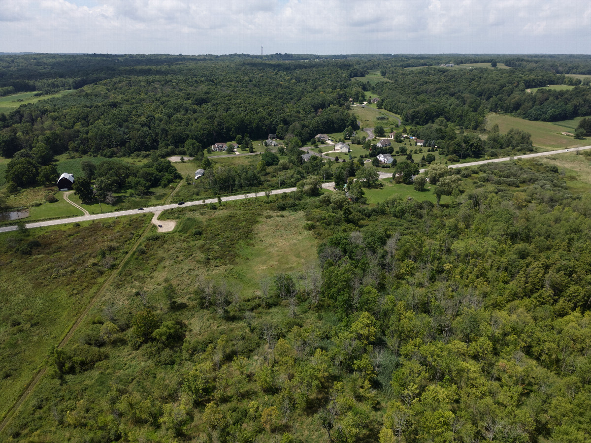View West, from 120m above the point