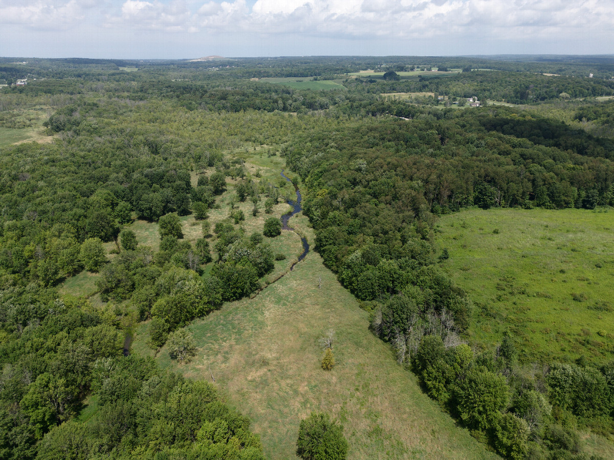 View North, from 120m above the point