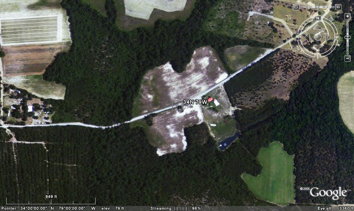 Aerial view (Google Earth) of 34N 79W.
