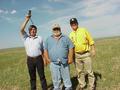 #2: Ben Black Bear and John Whiting (Lakota Sioux Tribal Government) and Joseph Kerski (USGS Geographer) at the confluence.