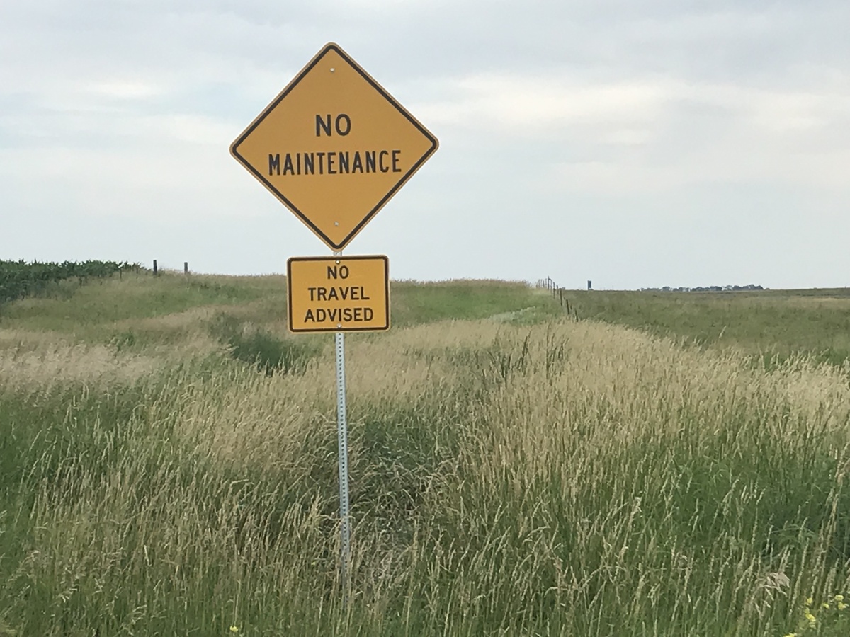 Signpost about 1 mile east-southeast of the confluence. 