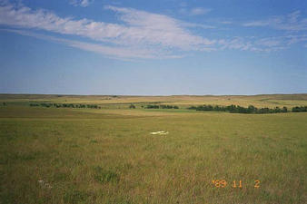 #1: Everything around this site looks a lot like this -- lots of grass and sky, few trees.