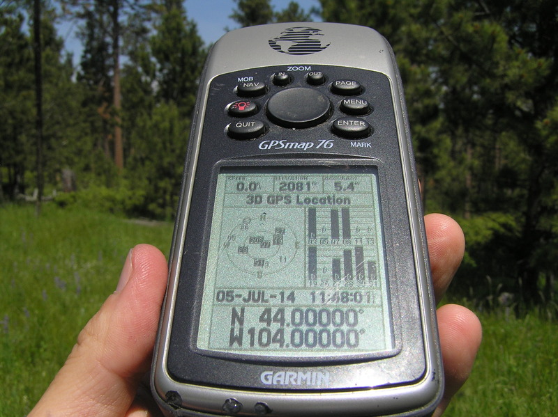 GPS receiver at confluence point.