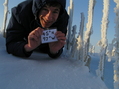 #2: Joseph Kerski at the confluence of 45 North 97 West in the frozen corn.