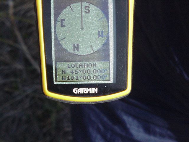 The GPS reading at the site.