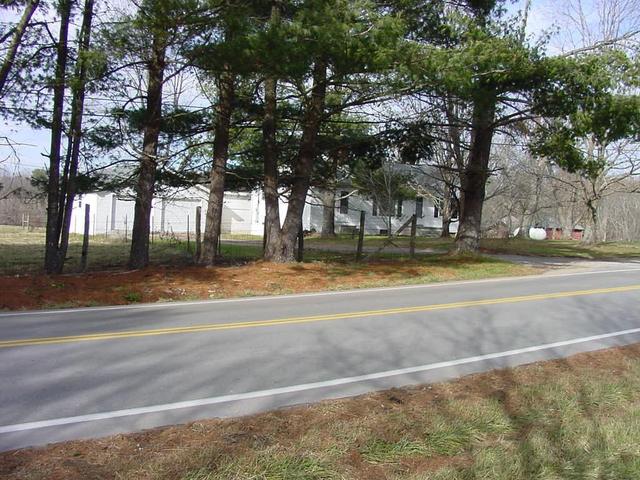 Pine trees partially block the view of the house to the east of 36N 85W.