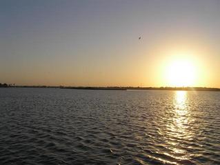 #1: View of the Texas coast to the southwest from the confluence of 28 North 97 West.