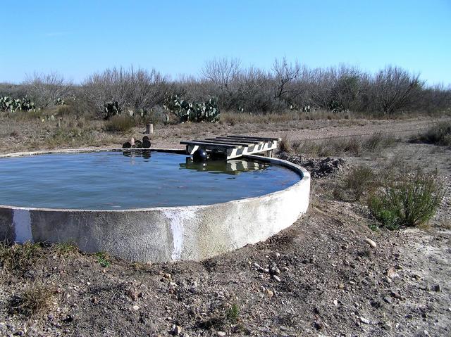 Water tank 100 meters south of confluence.