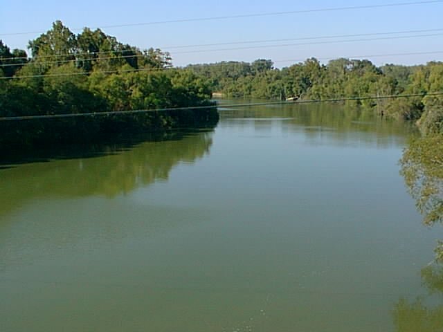 The confluence is just around the bend in the Colorado River