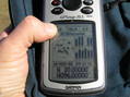 #3: GPS reading at the confluence.  A few minutes later, we were reading 12 GPS satellites!