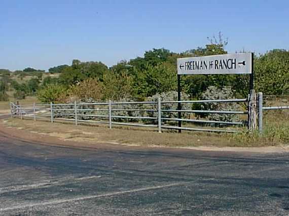 The Freeman Ranch entrance looking north toward the confluence