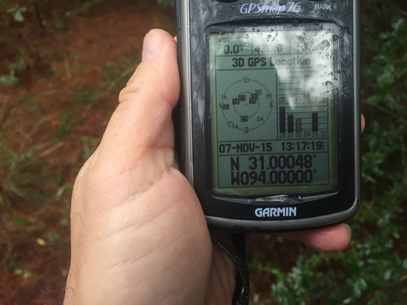 GPS reading at the confluence site. 