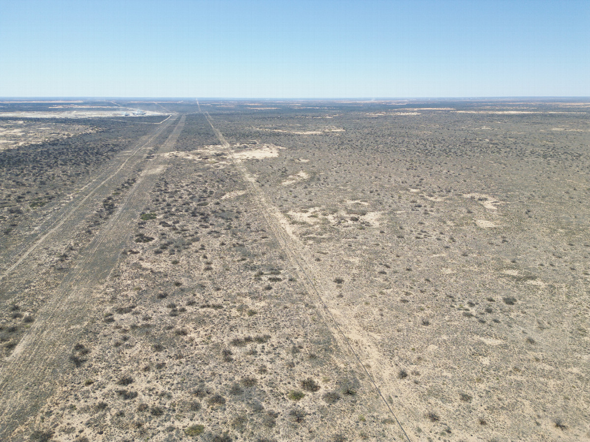 View West, from 120m above the point