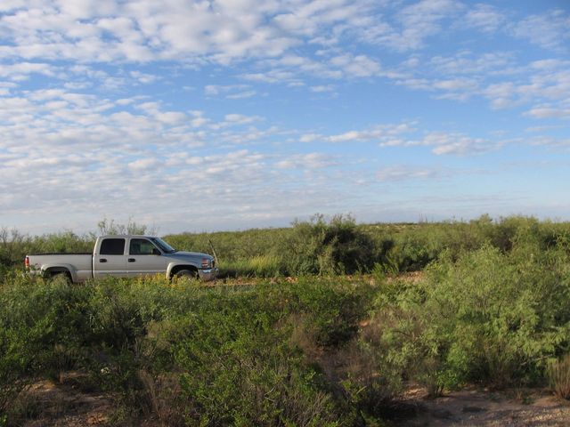 Facing North into New Mexico (Truck is parked on the gravel road)