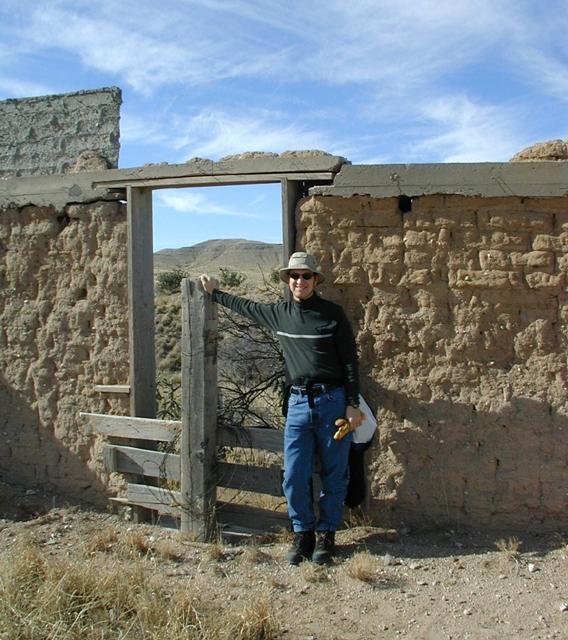 Lee at an abandoned adobe home near the point