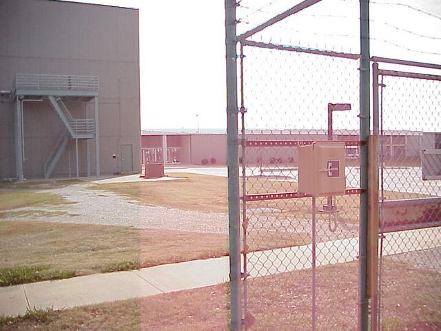 View to the south from the confluence at the next building in the complex.