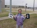 #4: Emily Grace Kerski at the confluence site, GPS and sign in hand.