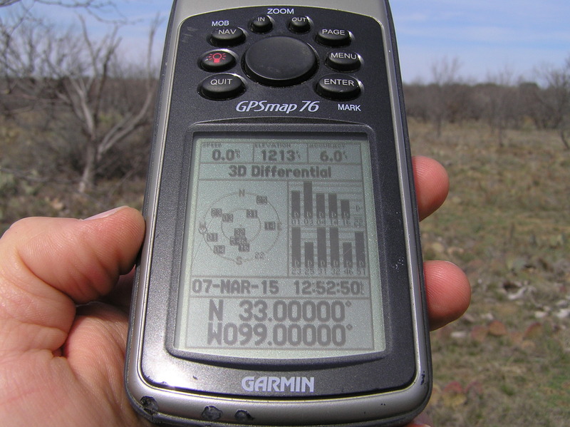 GPS receiver at the confluence point.