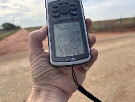 #3: GPS reading in the vicinity of the confluence.  I got closer than this but given the security in the area, declined to take a GPS reading at my closest point. 
