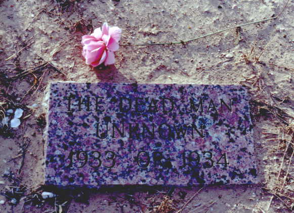 Unusual headstone at Polar, Texas.