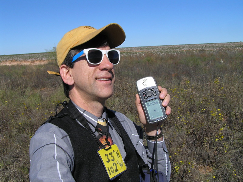 Joseph Kerski at the confluence point. 