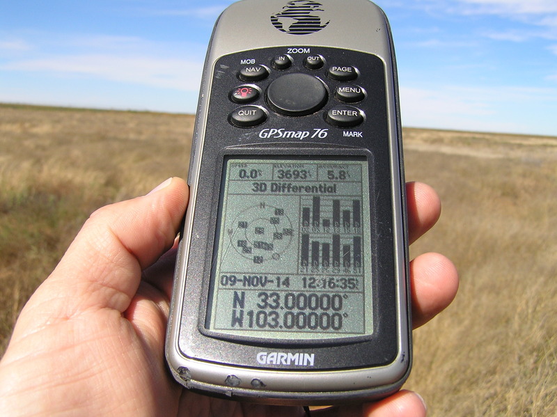 All 12 satellites in view from the GPS receiver at the confluence point. 