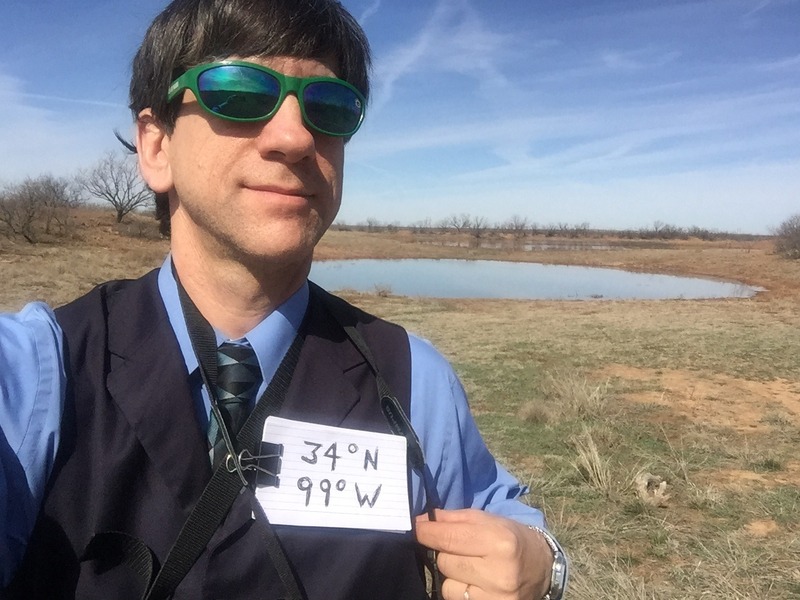 Joseph Kerski at the confluence point.