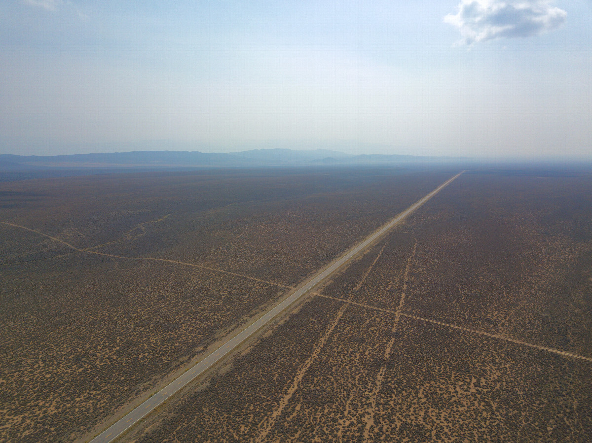 View South, from 120m above the point