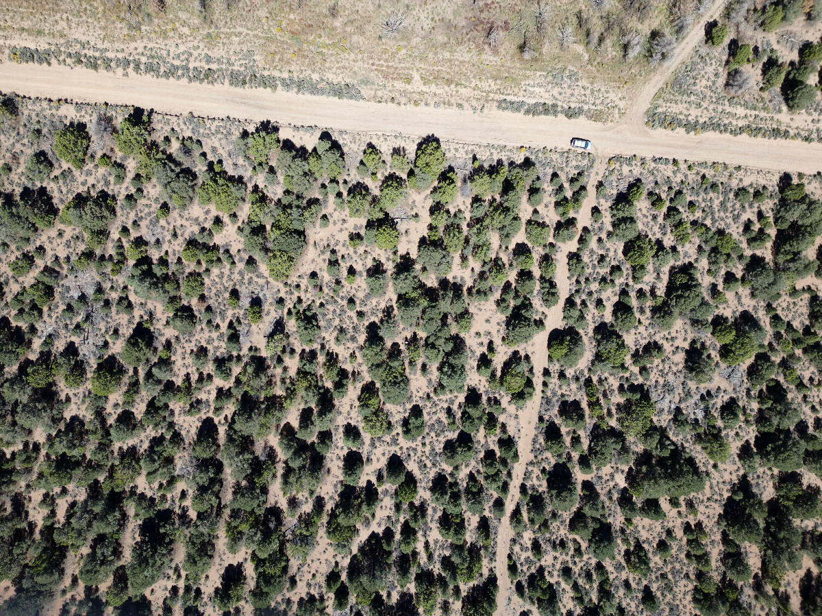 Looking down on the point from a height of 120m