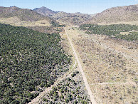 #11: View West (towards Nevada, less than 3 miles away), from 120m above the point