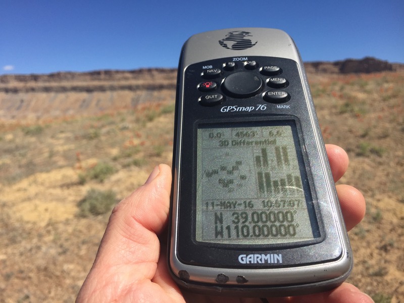 GPS reading at the confluence point. 