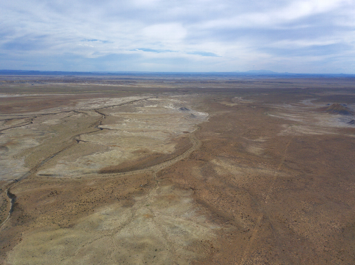 View South, from 120m above the point