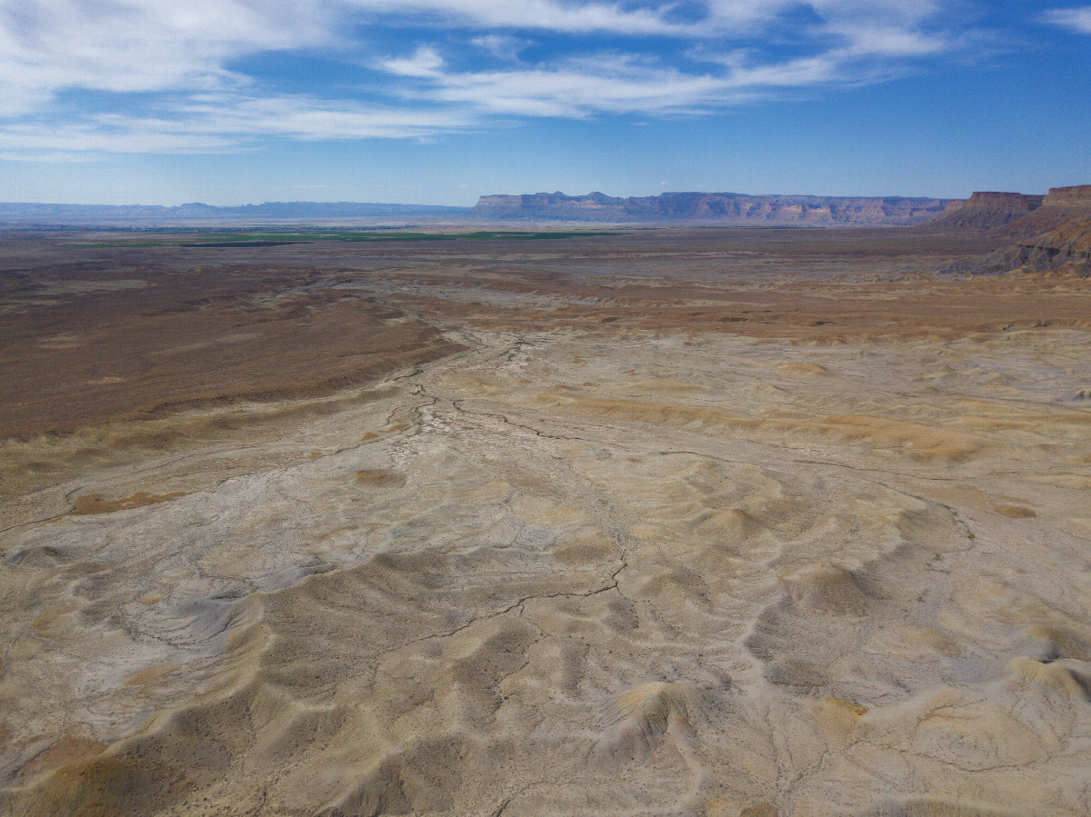 View West, from 120m above the point