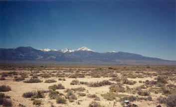 #1: T. McGee Bear facing southeast at the point with Wheeler Peak in Nevada in the background.