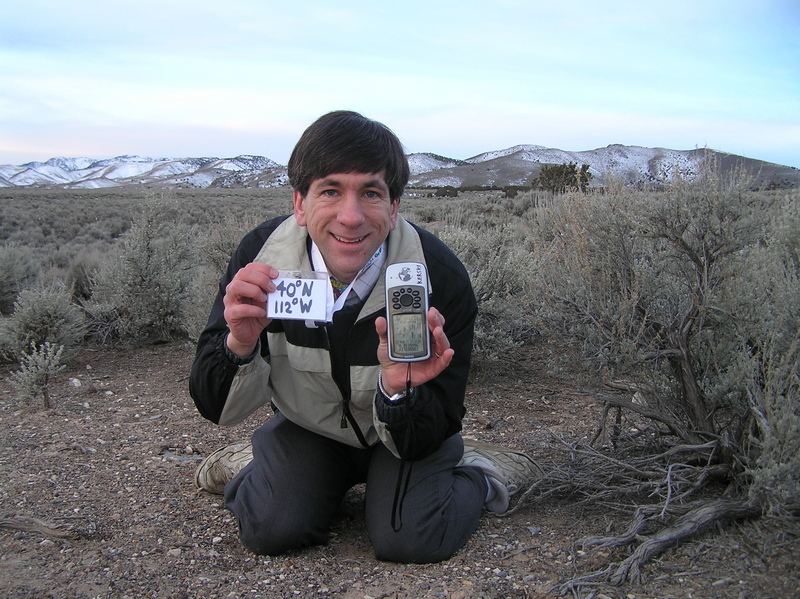 Joseph Kerski at the confluence site.