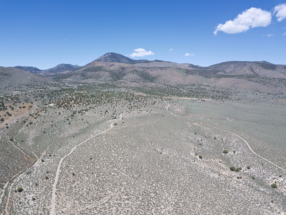 Looking West from 120m above the point