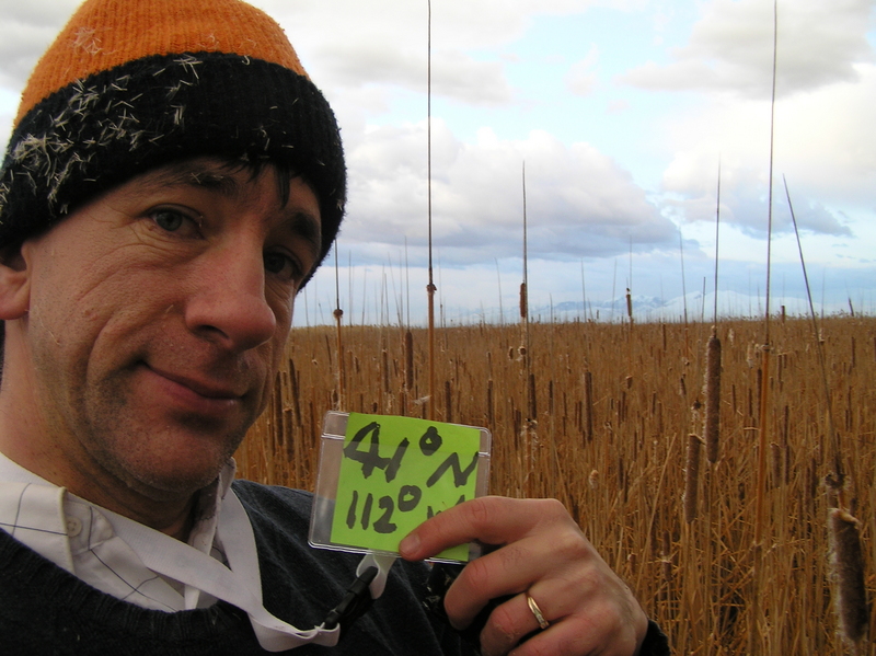 Joseph Kerski at the turnaround moment of the confluence trek.