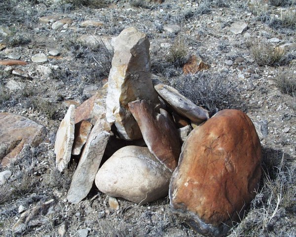 Stone cairn at slightly wrong spot