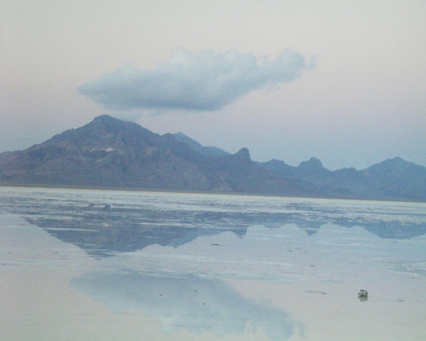 Bonneville Salt Flats - no salt today, just a lot of brackish water