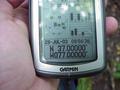 #2: GPS receiver at the confluence after about 5 minutes of the confluence dance, to zero out the coordinates.