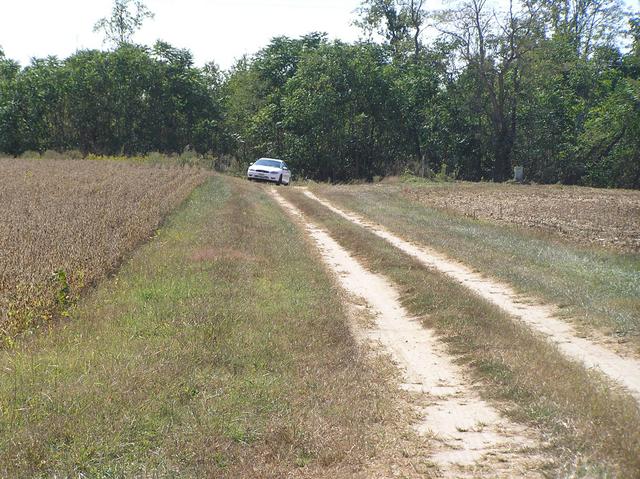 First part of the confluence trek showing starting point at vehicle.