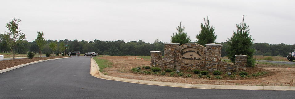 Prospective homeowners mingle with confluence hunters on the entrance road to Shannon Lea.