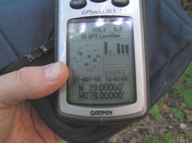 GPS receiver at the confluence...a sight I didn't think I would see.
